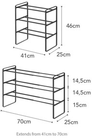 Scaffale nero regolabile a 3 livelli Maebashi - YAMAZAKI
