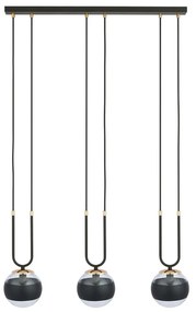 Lampadario Moderno Crio Acciaio Nero 3 Luci E14 Ip20