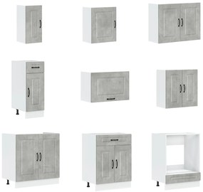 Armadio da cucina  &quot;&quot;kalmar&quot;&quot; con doppi lavabi grigio cemento legno ingegnerizzato