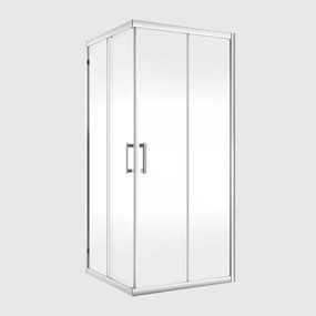 Box doccia quadrato scorrevole Easy 70 x 70 cm, H 190 cm in vetro, spessore 6 mm satinato cromato