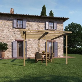 Pergola Melon in legno struttura naturale L 390 x P 390 x H 249 cm