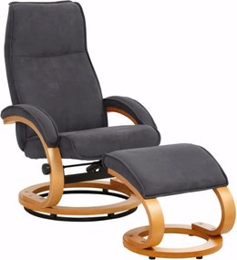 Set di poltrona e poggiapiedi grigi con rivestimento in tessuto Rika Paprika - Støraa