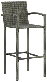 Sgabelli da bar 2 pz grigi in polyrattan