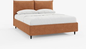 ZAYRON letto imbottito con vano contenitore e morbidi cuscini regolabili - design moderno in tessuto certificato Oeko-Tex®
