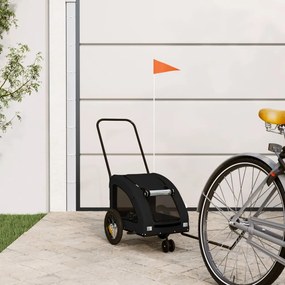 Rimorchio Da Bici Per Animali Nero Oxford E Ferro /