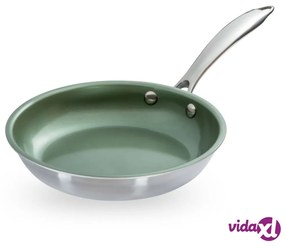 Just Vegan Padella ECO CeraVegan 20 cm in Acciaio Inossidabile Verde