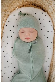 Lenzuolo Sleepee We Care per carrozzine, lettini e culle Pois neri/Eucalipto