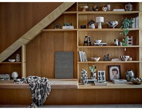 Coperta nera e beige in cotone riciclato 130x160 cm Salobre – Bloomingville