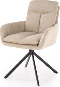 Sedia girevole K536 in tessuto beige