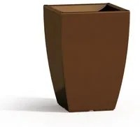 Vaso Parodia Resina Quadrato Marrone H50 33x33Cm