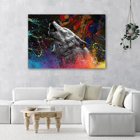 Quadro su tela, Wolf Animal Nature  Dimensioni Tappeti 90x60