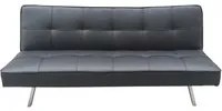 Divano Letto 3 Posti 81x71x178 cm in Similpelle Motti Clarelle Nero