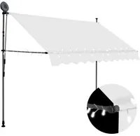 Tenda da Sole Retrattile Manuale con LED 300 cm Crema