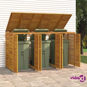vidaXL Copribidone Triplo 210x89x117 cm in Legno Massello di Acacia