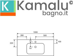 Lavabo da incasso per mobili 100 cm in solid surface | KLIT-1000SS - KAMALU
