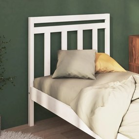 Testiera Per Letto Bianca 95x4x100 Cm İn Legno Massello Di Pino /