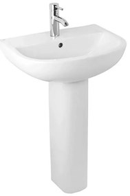 Lavabo con colonna 55 cm in ceramica bianco lucido salvaspazio monoforo