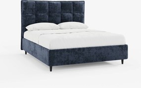 AURO letto imbottito con vano contenitore e testiera capitonné alta in ciniglia Oeko-Tex®