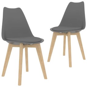 Sedie Da Pranzo 2 Pz Grigie İn Plastica /