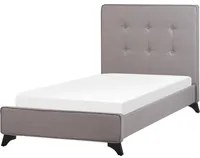 Letto Singolo tessuto Grigio 90 x 200 cm Imbottito in stile moderno