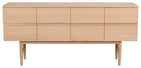 Cassettiera bassa in legno di quercia in colore naturale 160x75 cm Moresby - Rowico