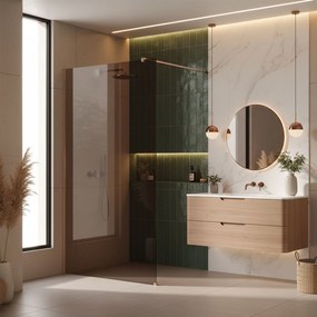 Parete doccia Rea Flexi Brown / Brush Copper 100