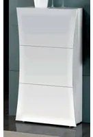 Scarpiera moderna, Made in Italy, 3 ante, Portascarpe da ingresso, cm 71x27h122, colore Bianco lucido