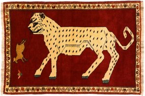Shiraz Tappeto 100x150 Rosso (Iran) Annodato A Mano