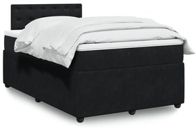 Giroletto A Molle Con Materasso Nero 120x190 Cm İn Velluto /