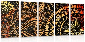 Quadri 5 pezzi – Mandala ad acquerello
