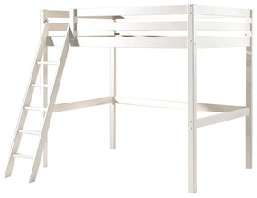 Letto da bambini rialzato bianco con rete inclusa 140x200 cm Pino – Vipack