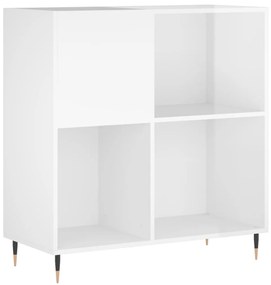 Mobile porta dischi bianco lucido 84,5x38x89 legno multistrato