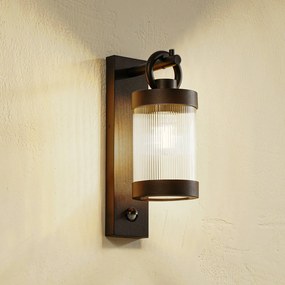 Lindby applique da esterno Yrene, 20 cm, nero, sensore, riffle Yrene Lindby, dimmerabile, Nero, Alluminio, Moderno