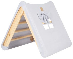 Pikler triangolo montessori azzurro/di colore naturale in pino massiccio 61x60x60 cm Montessori – Meowbaby