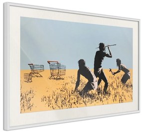 Poster  Banksy: Trolley Hunters  Cornice Quadri Cornice nera con pass-partout, Larghezza x Altezza Home decor 30x20