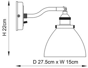 Endon 76334 - Faretto da parete HANSEN 1xE14/40W/230V, finitura rame