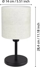 Eglo 32219 - Lampada da tavolo MONTETTO 1xE14/40W/230V crema/nera