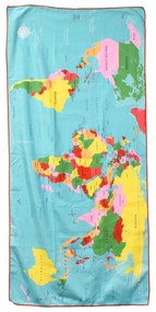 Asciugamano azzurro 150x70 cm World Map - Rex London