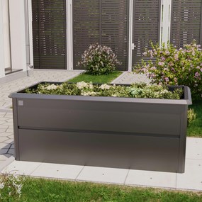 PRIMEYARD 200 x 100 x 77 cm Orto rialzato, acciaio, antracite metallizzato, con bordo anti-lumache - (GFPV00772)