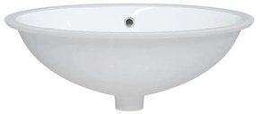 Lavandino da Bagno Bianco 56x41x20 cm Ovale in Ceramica