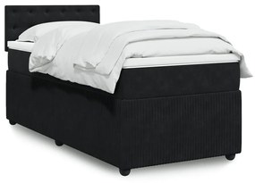 Giroletto A Molle Con Materasso Nero 100x200 Cm İn Velluto /