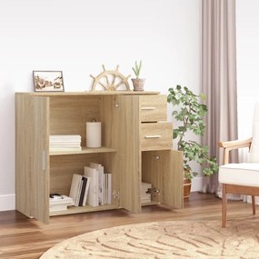 Credenza rovere sonoma 91x29,5x75 cm in legno multistrato