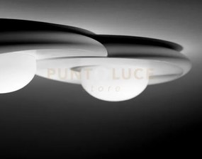 Pitane parete/soffitto in gesso con vetro 2 luci attacco gx53 39x33cm