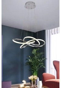 Lampadario a sospensione con filo LED dimmerabile LED/65W/230V 3000-6500K grigio + telecomando