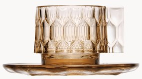 Tazzine da caffè e piattini con motivo strutturato Jellies 4 pz