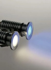Incasso led subway dc24v nichel in alluminio 12w 53lm blu ip67 3,2x...