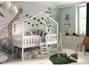 Letto per bambini in legno di pino bianco rialzato 90x200 cm DALLAS - Vipack