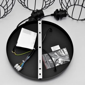 Lampadario LED a sospensione con filo MERCURE 3xE27/15W/230V ø 50 cm nero