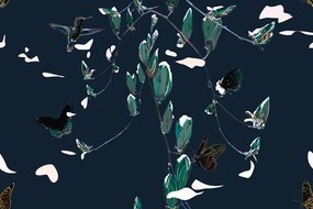Carta da parati – Bellissime farfalle in versione blu