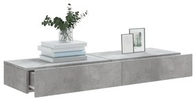 Mobili porta tv con luci led 2 pz grigio cemento 60x35x15,5 cm